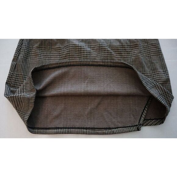 Max Studio 2707Q18 Women Sz XL Taupe/Black/Brown Glen Plaid Faux Wrap Skirt - Picture 4 of 6